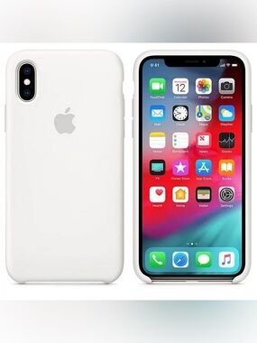 NWOT Apple iPhone XS Silicone Case Solid White Minimalist Soft Protective Cover